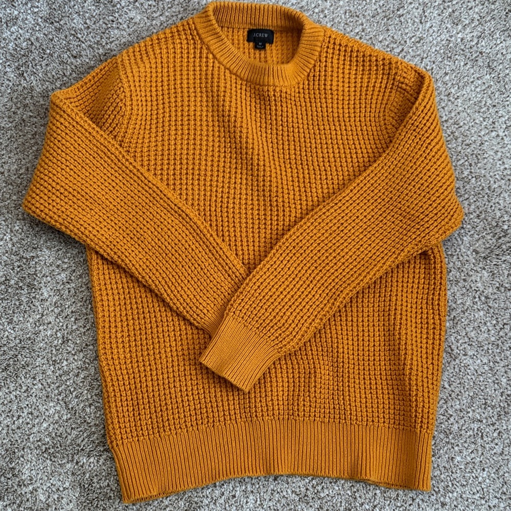 New Without Tags J. Crew Men's 100% Cotton Mustard Crewneck Sweater,Size Medium